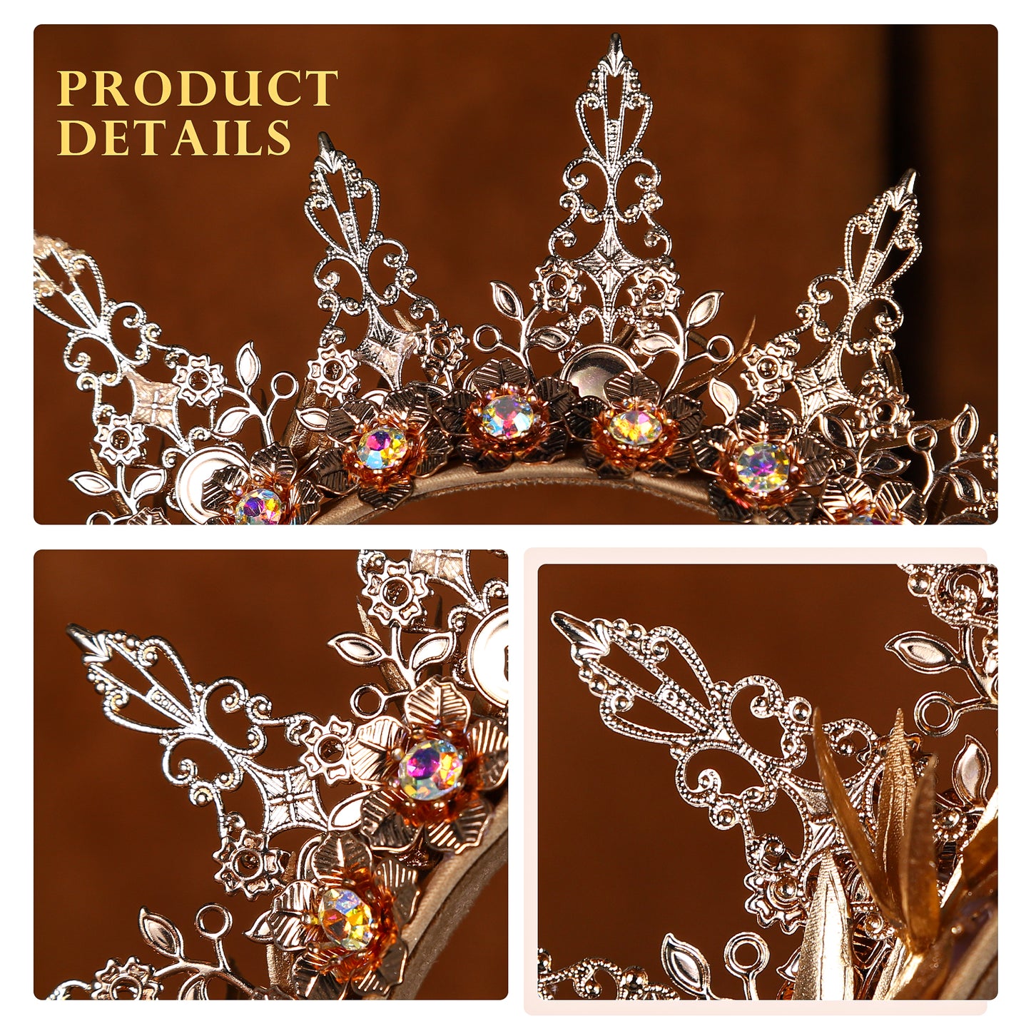 COSUCOS Halo Crown Headpiece Gold - Mary Goddess Halo Headband