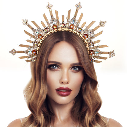 COSUCOS Sunburst Spike Headband Halo Crown - Cosplay Angel Costume Headband