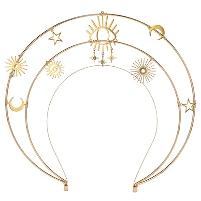 COSUCOS Gold Sun Halo Crown Headband Virgin Mary Headpiece Wedding Goddess Tiara