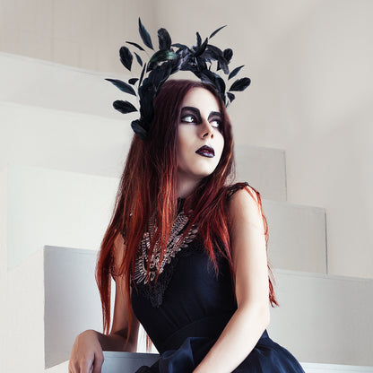 Black Feather Halo Crown - Angel Halo Crown