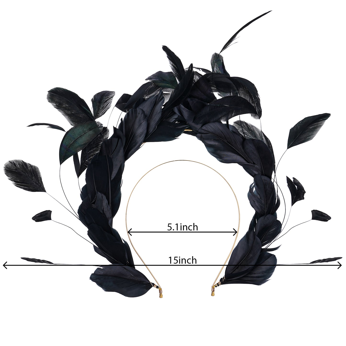 Black Feather Halo Crown - Angel Halo Crown