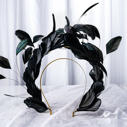 Black Feather Halo Crown - Angel Halo Crown