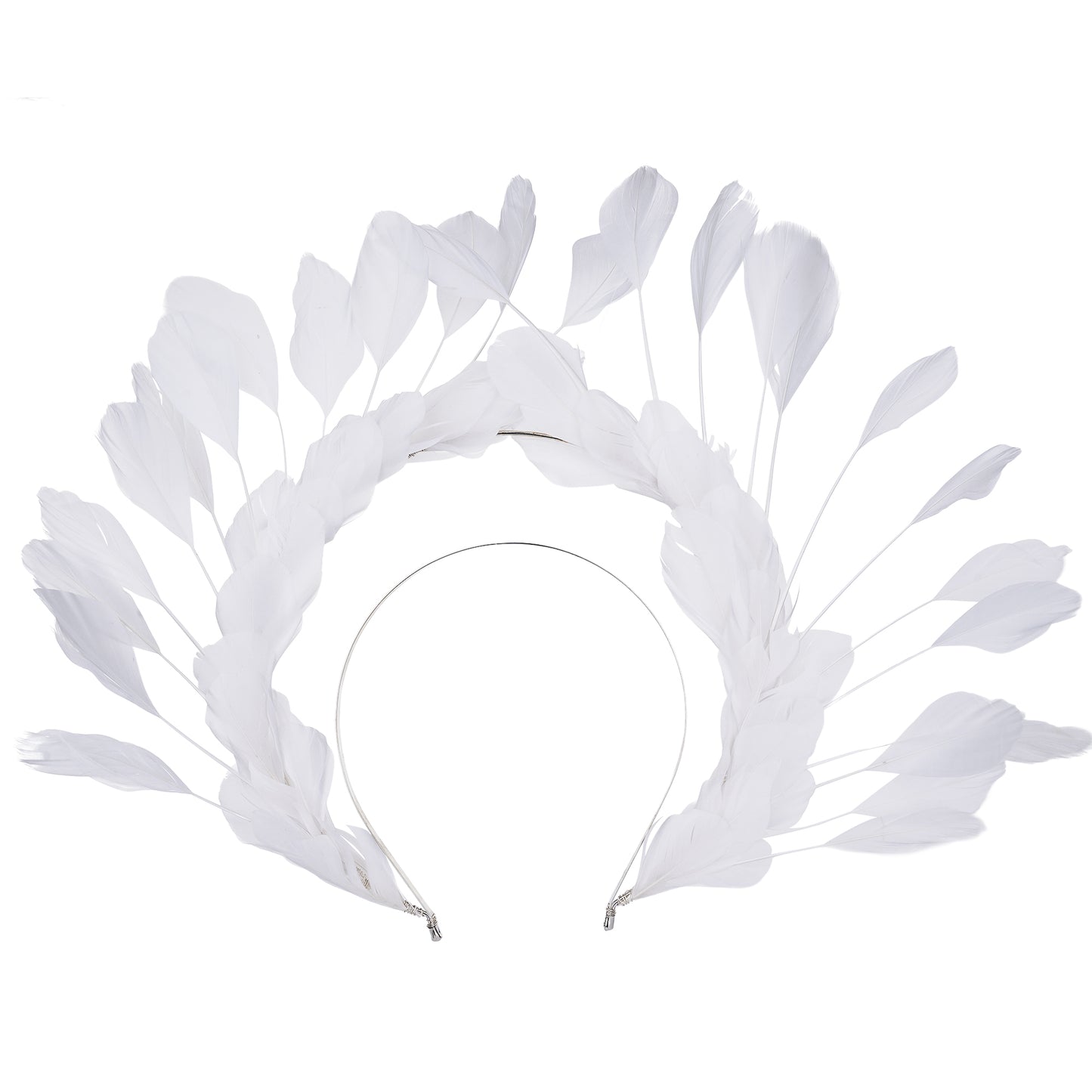 White Feather Halo Crown Headband- Angel Halo Crown