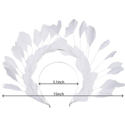 White Feather Halo Crown Headband- Angel Halo Crown