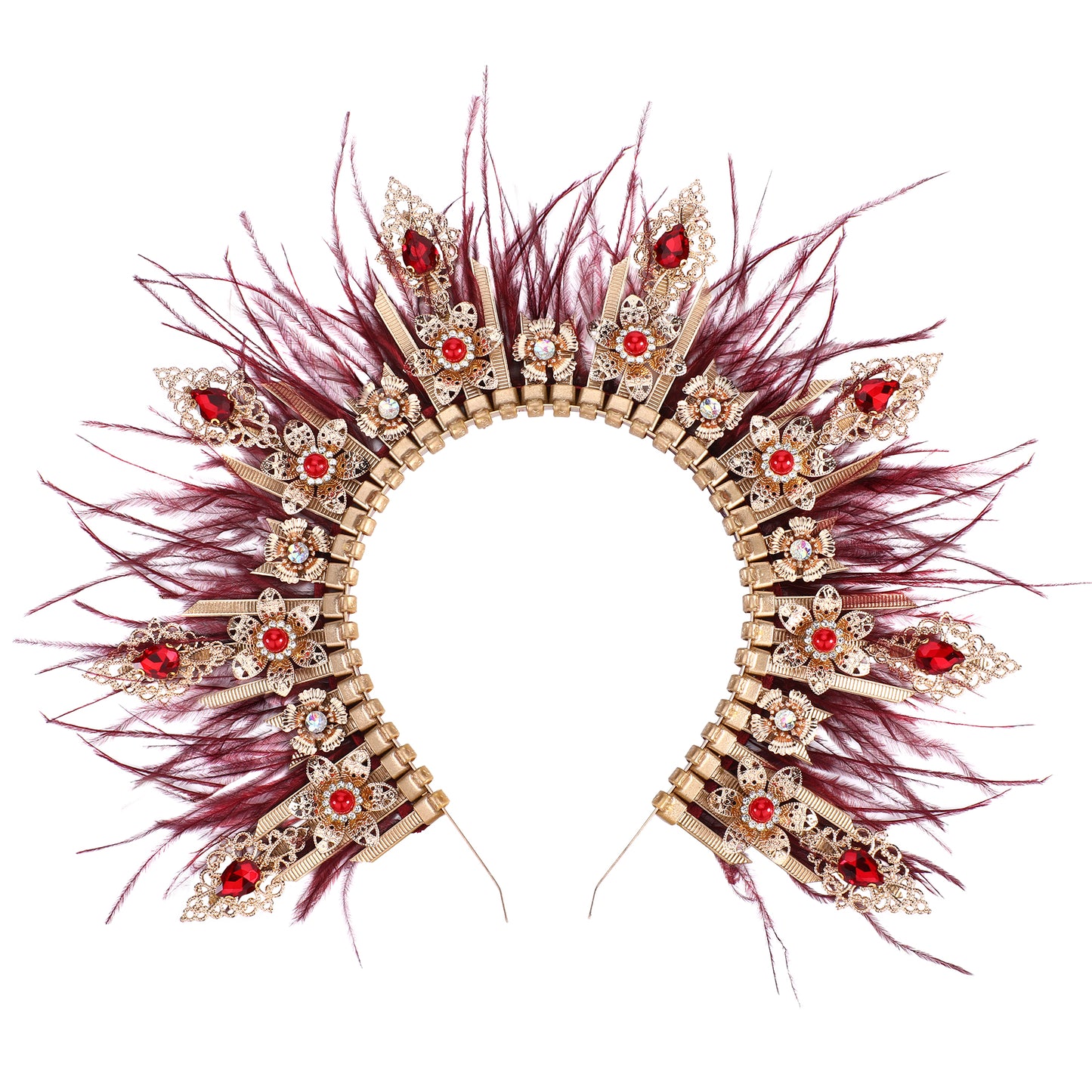 Red Feather Goddess Halo Crown